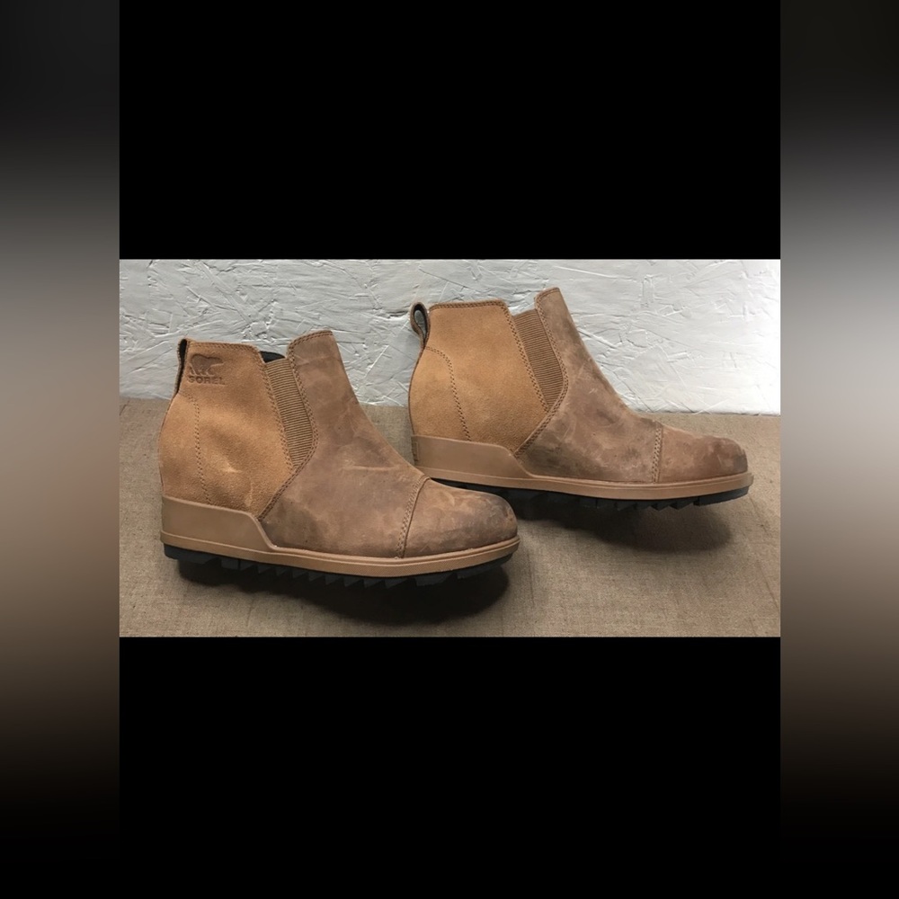 Mismatch Size Left 7/Right 7.5 Sorel Evie Pull-On Women's Booties Brown Leather